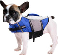 Dog Life Jacket Swimming Vest Lightweight High Reflective Pet Lifesaver with Lift Handle, Leash Ring Blue,S