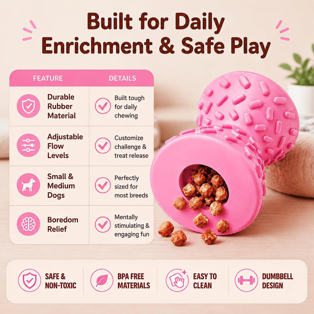 Treat Dispensing Dog Toy, Interactive Puzzle Toy for Small Dogs,Slow Feeder